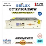 Power Supply Trafo Brilux DC 12V 20A | 250W (Super Quality)